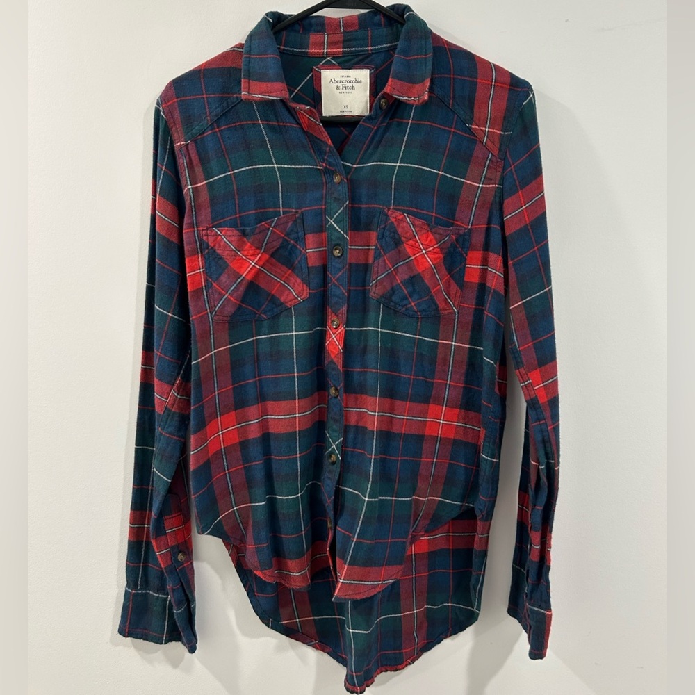Abercrombie & Fitch Shirt Womens XS Plaid Long Sleeve